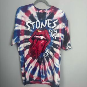 ROLLING STONES | RARE 2024 Hackney Diamond Tour Tie Dye Tee Unisex Size Large